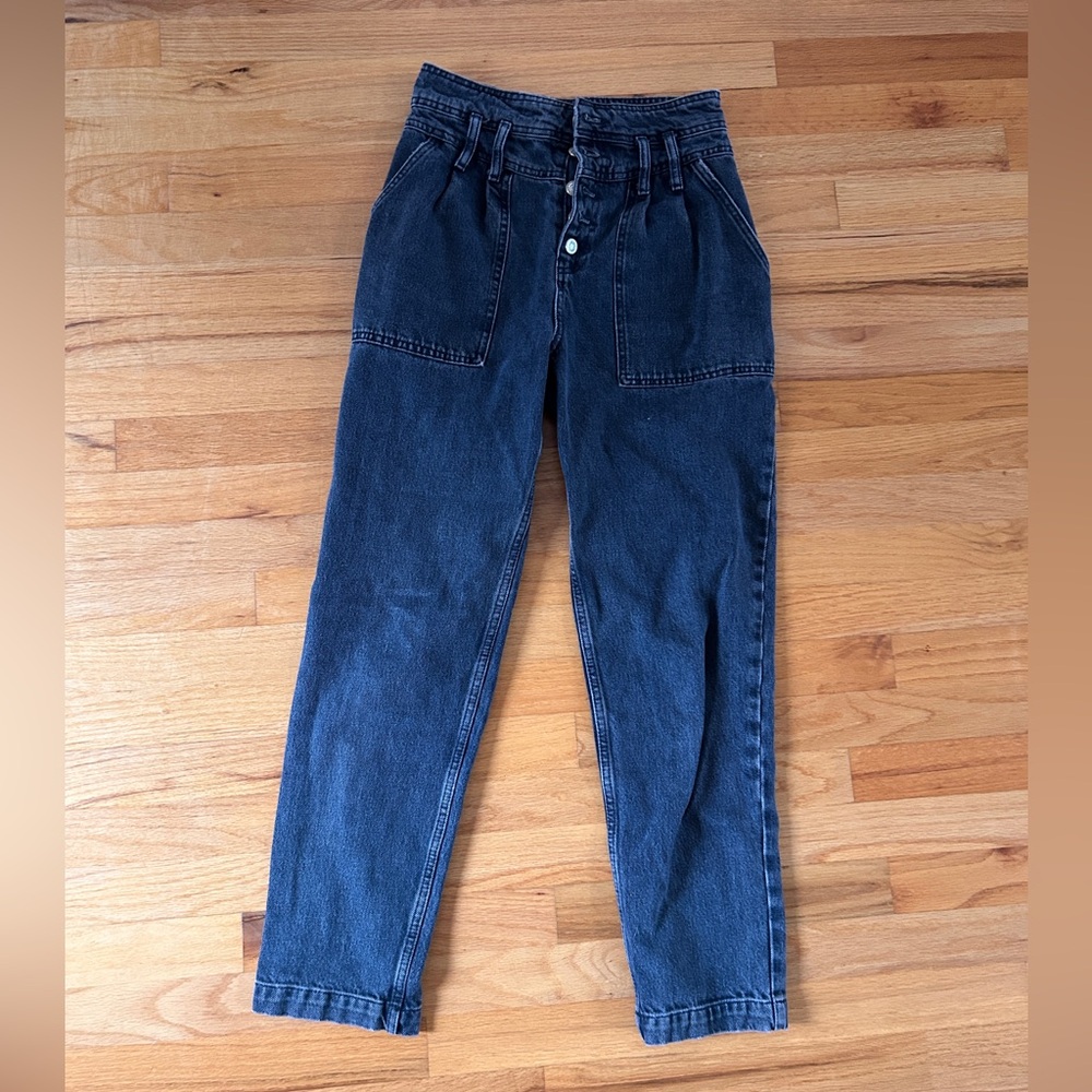 Ladies Dark Gray Denim Jeans Top Shop 27/30